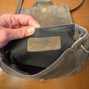 Sundance Suede Leather crossbody dark brown